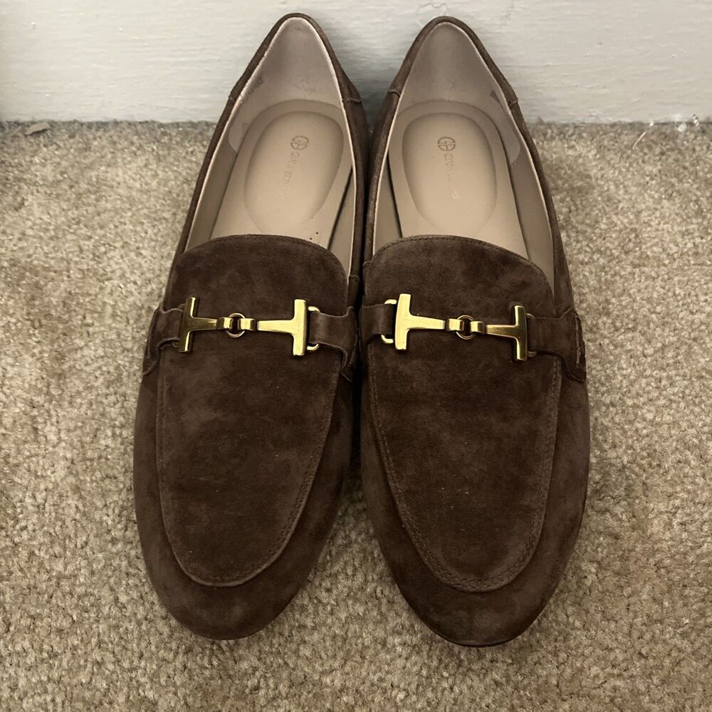 gianni bernini Loafers 9.5 Suede Brown Business Office Professional Corporate